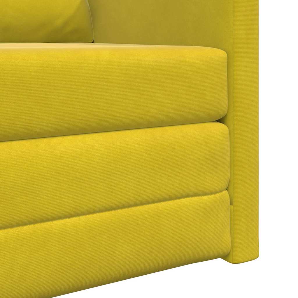 Sofá-Cama com almofada Amarelo-escuro 74 x 77 x 81 cm Veludo