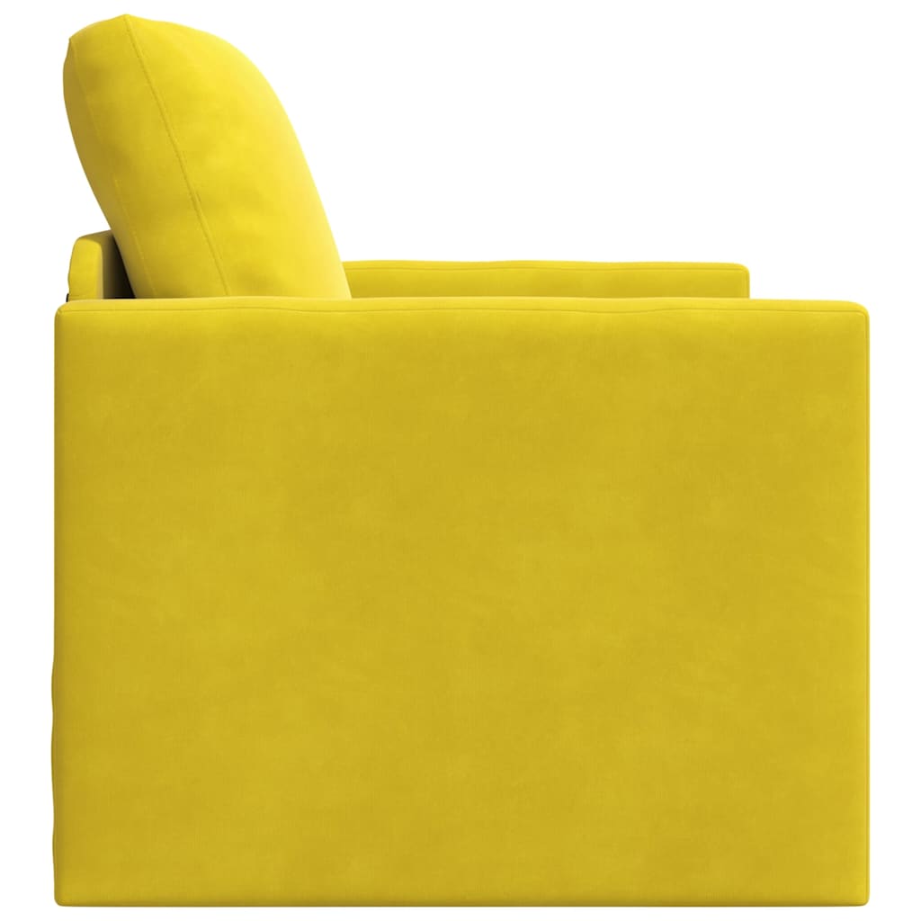 Sofá-Cama com almofada Amarelo-escuro 74 x 77 x 81 cm Veludo