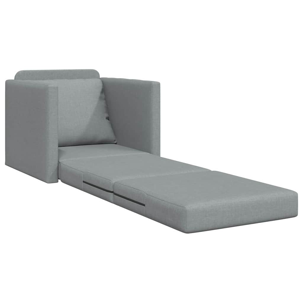 Sofá-Cama de Chão Cinzento-claro 74 x 77 x 81 cm tecido