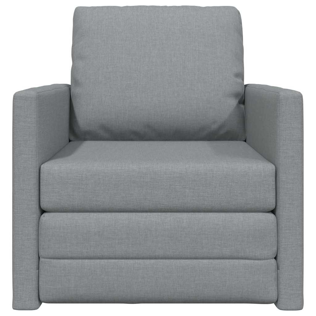 Sofá-Cama de Chão Cinzento-claro 74 x 77 x 81 cm tecido