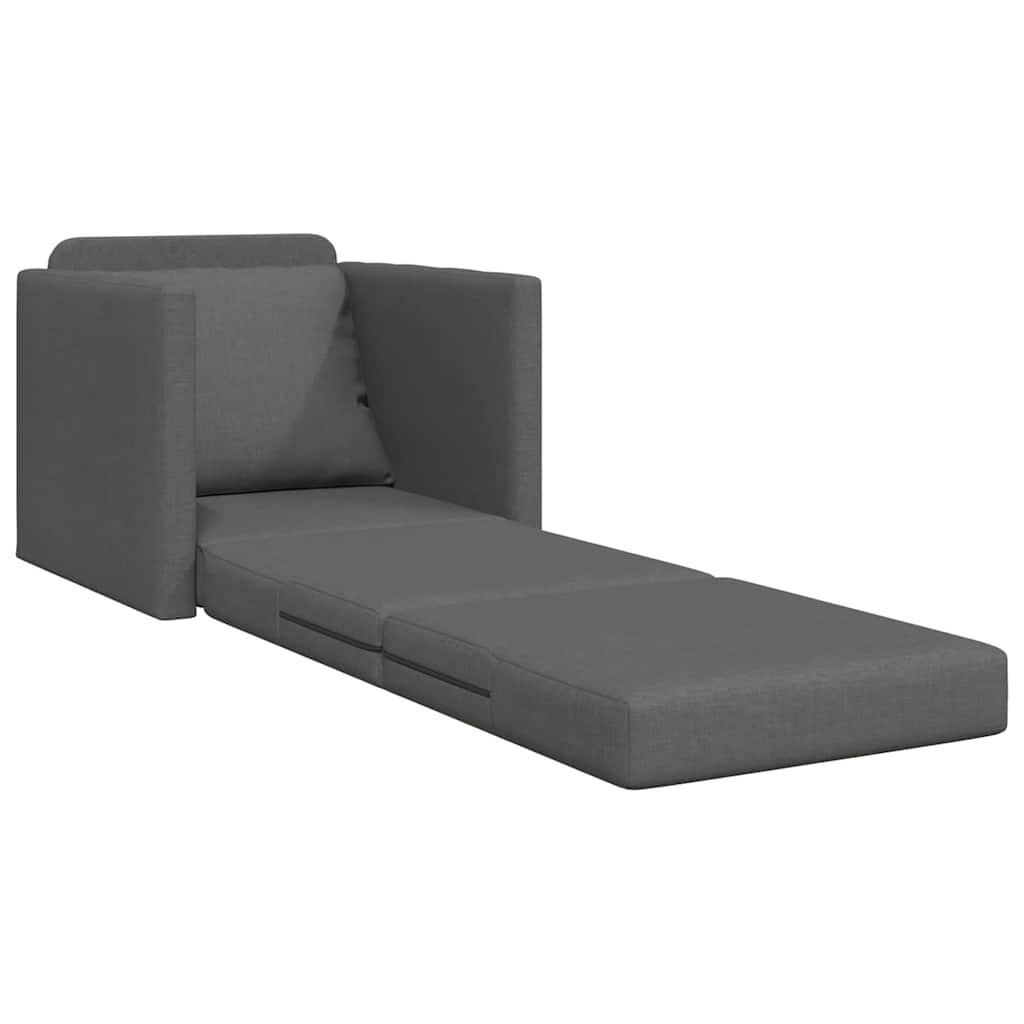 Sofá-Cama de Chão Cinzento escuro 74 x 77 x 81 cm tecido
