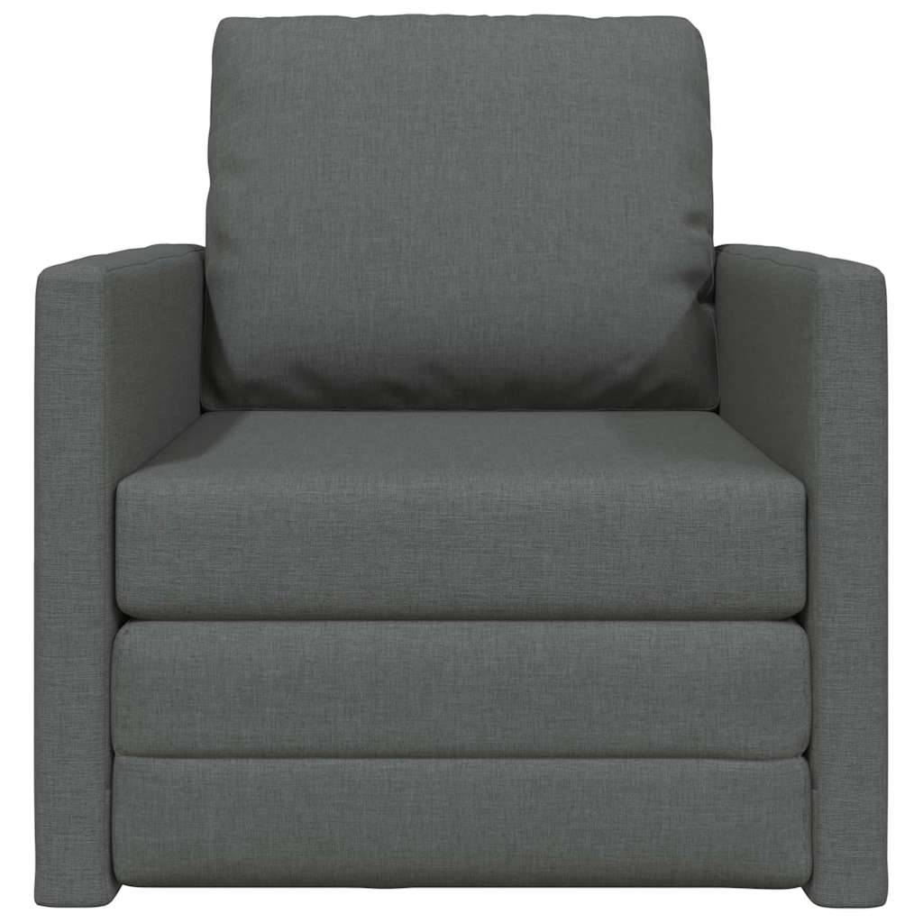 Sofá-Cama de Chão Cinzento escuro 74 x 77 x 81 cm tecido