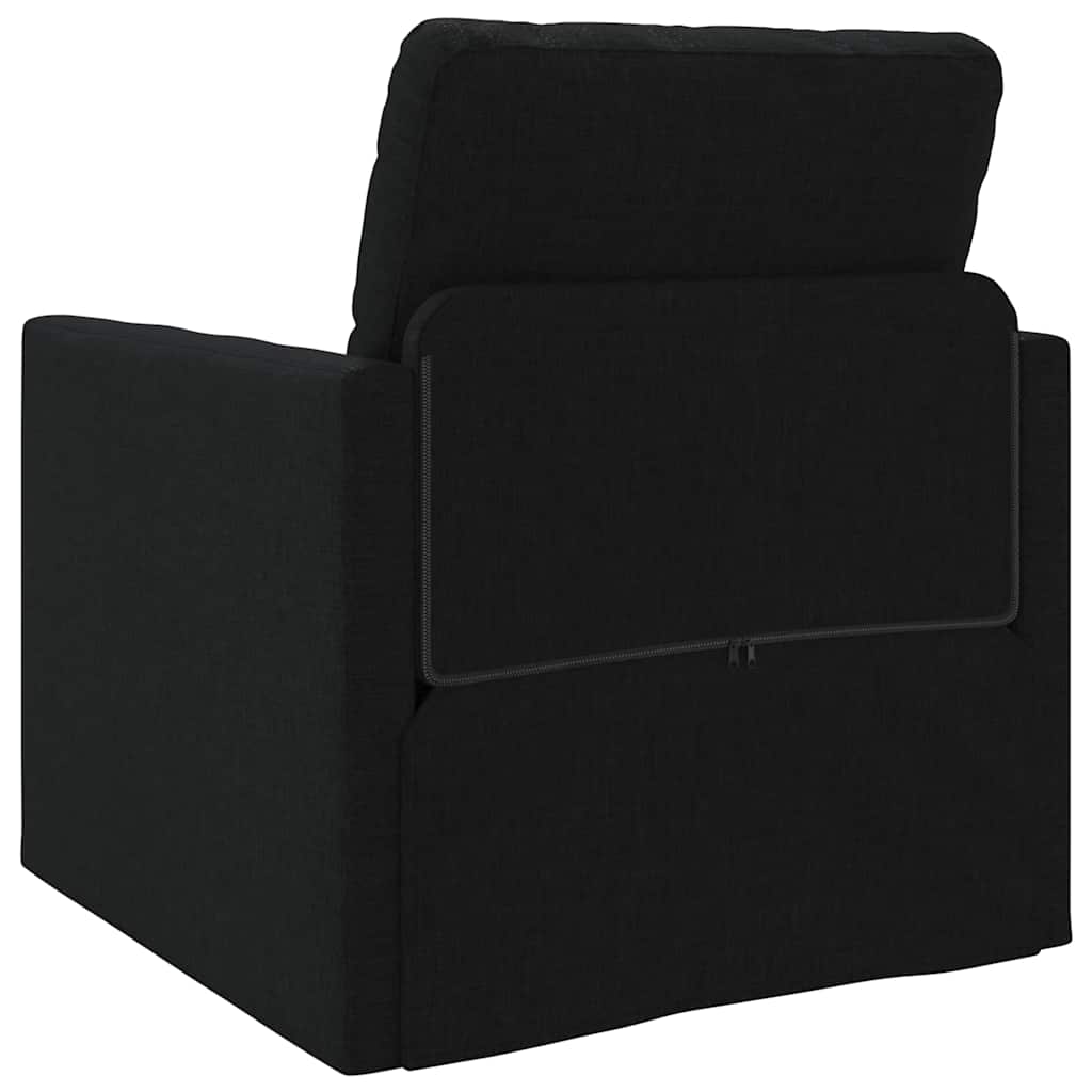Sofá-Cama de Chão com almofada Preto 74 x 77 x 81 cm tecido