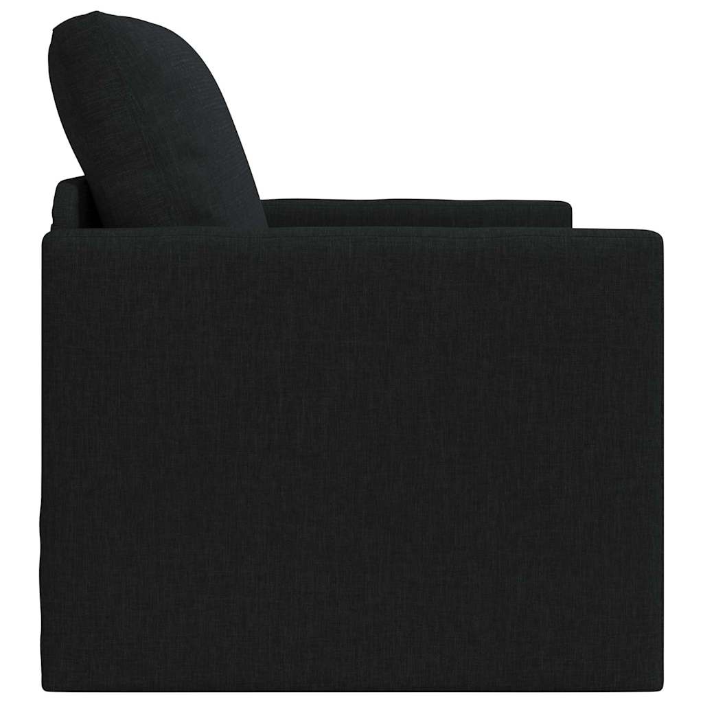Sofá-Cama de Chão com almofada Preto 74 x 77 x 81 cm tecido