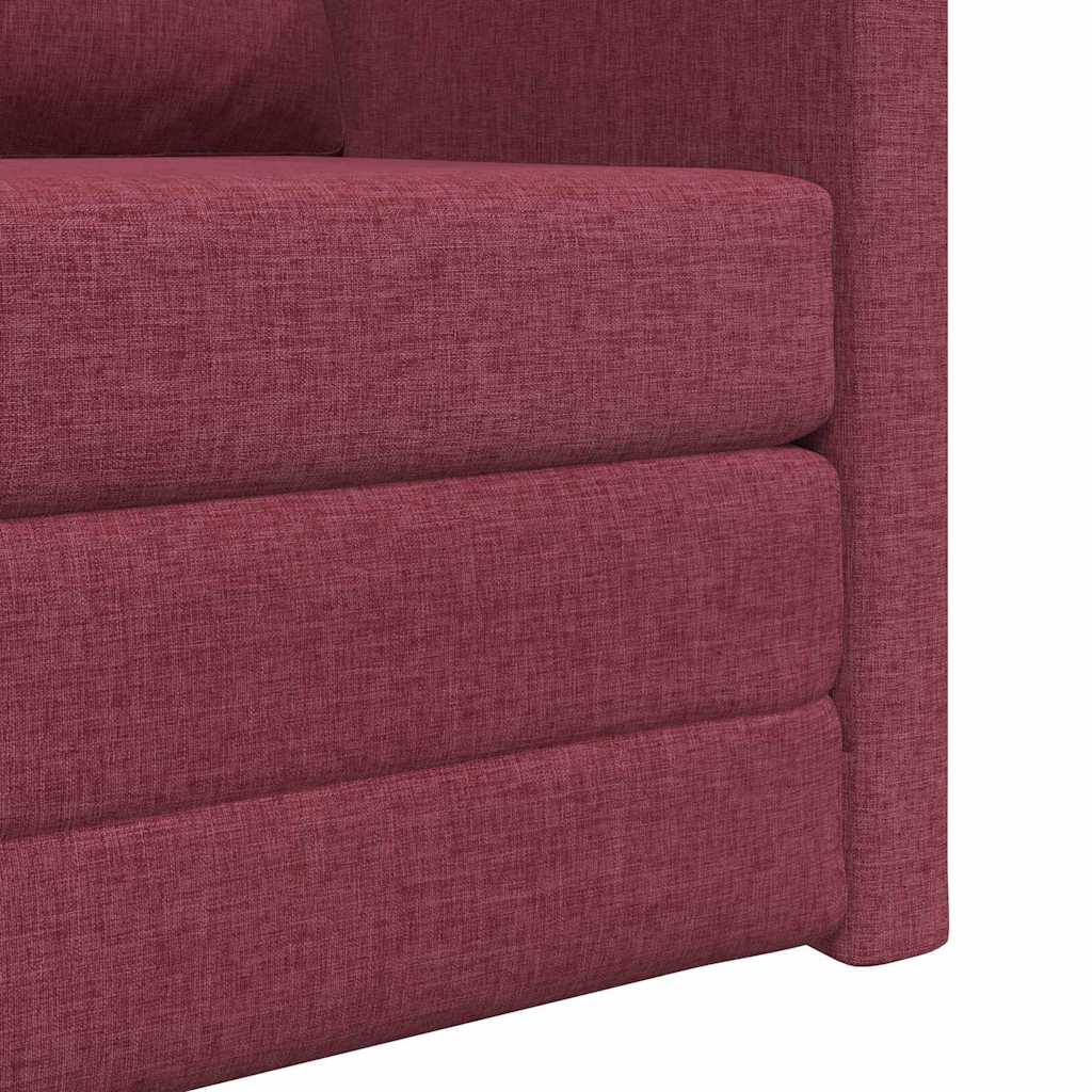 Sofá-Cama de Chão vermelho tinto 74 x 77 x 81 cm tecido