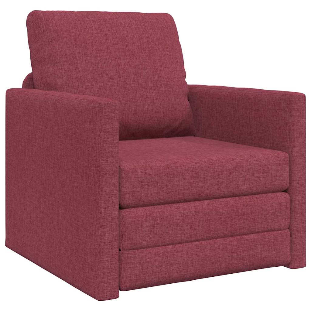 Sofá-Cama de Chão vermelho tinto 74 x 77 x 81 cm tecido
