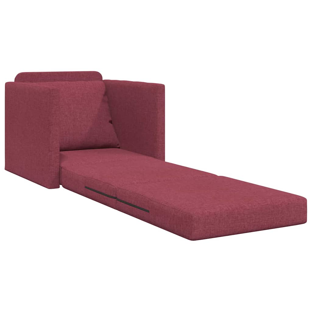 Sofá-Cama de Chão vermelho tinto 74 x 77 x 81 cm tecido
