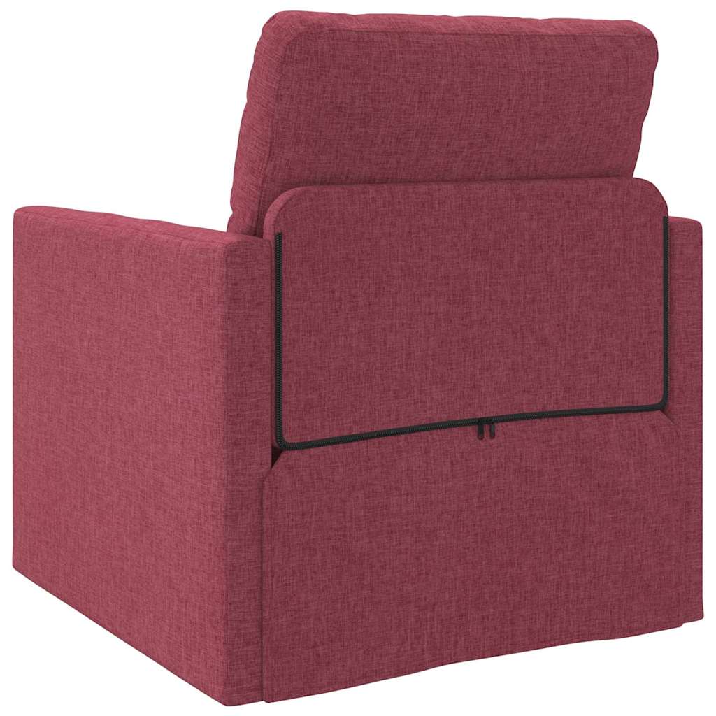 Sofá-Cama de Chão vermelho tinto 74 x 77 x 81 cm tecido
