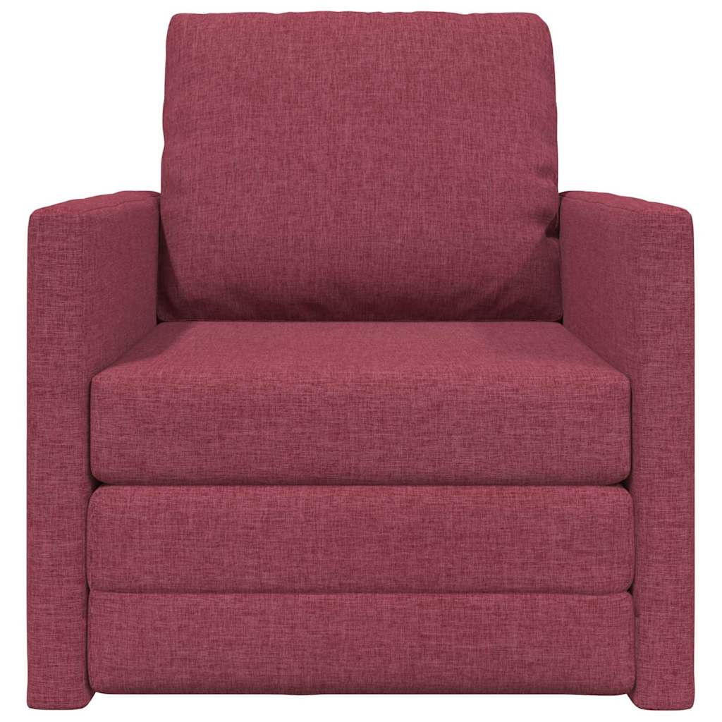 Sofá-Cama de Chão vermelho tinto 74 x 77 x 81 cm tecido