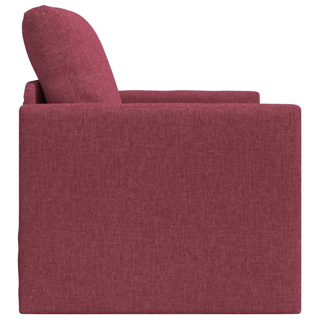 Sofá-Cama de Chão vermelho tinto 74 x 77 x 81 cm tecido