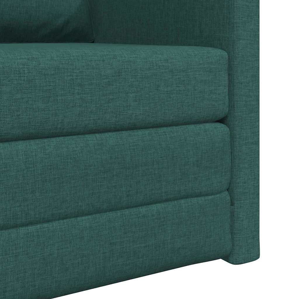 Sofá-Cama de Chão Verde-escuro 74 x 77 x 81 cm tecido