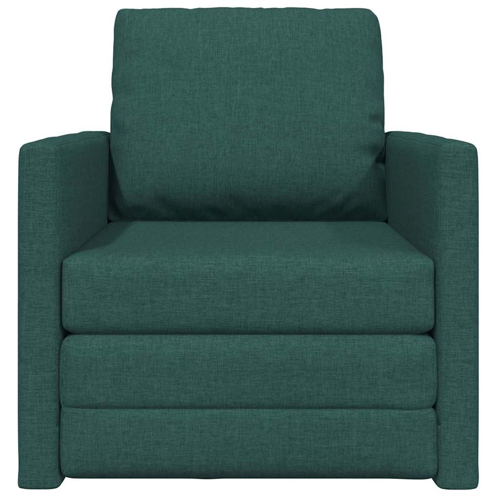 Sofá-Cama de Chão Verde-escuro 74 x 77 x 81 cm tecido