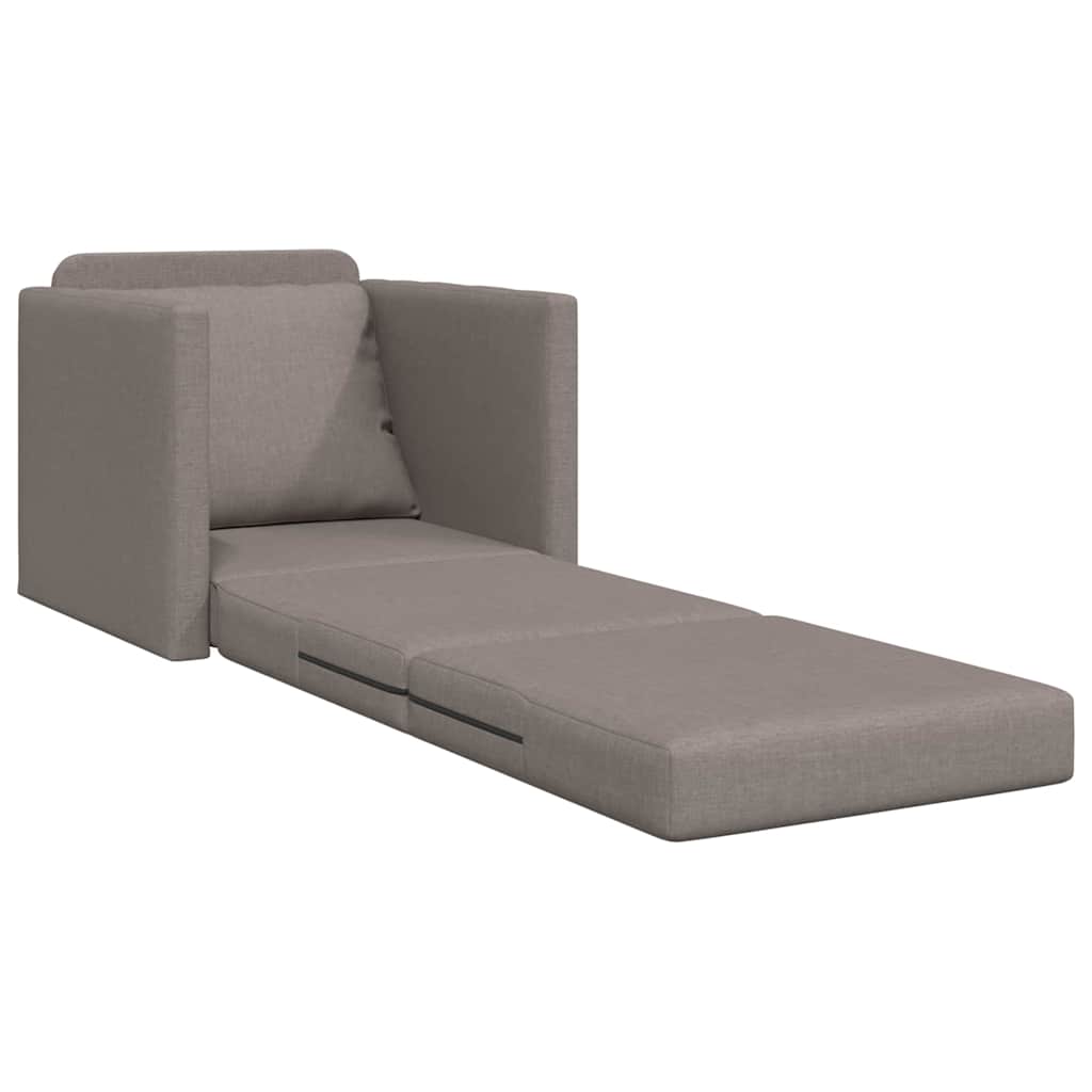 Sofá-Cama de Chão Cinzento-acastanhado 74 x 77 x 81 cm tecido