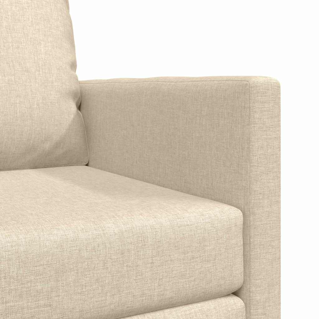 Sofá-Cama de Chão com almofada Creme 74 x 77 x 81 cm tecido