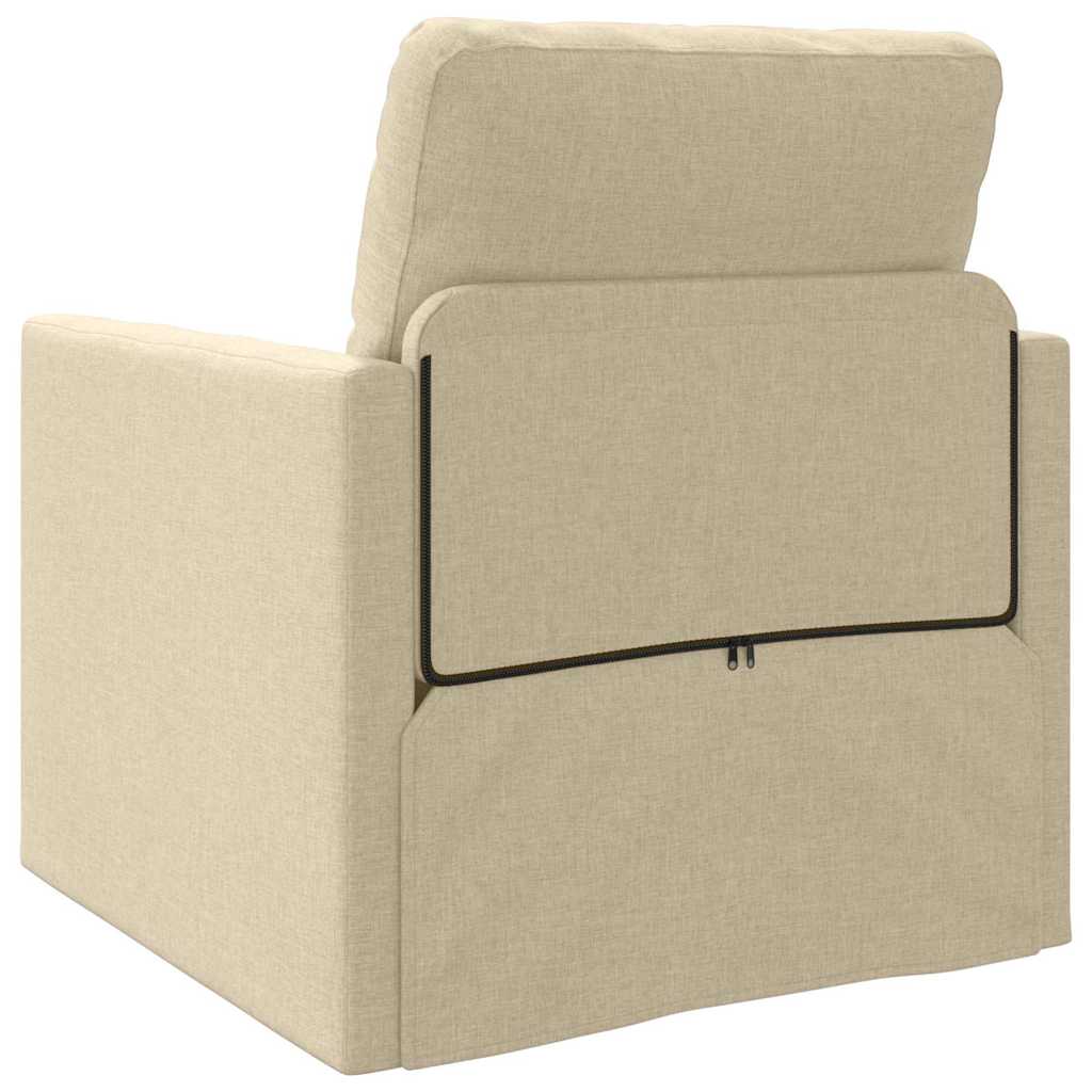 Sofá-Cama de Chão com almofada Creme 74 x 77 x 81 cm tecido