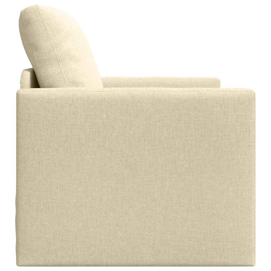 Sofá-Cama de Chão com almofada Creme 74 x 77 x 81 cm tecido