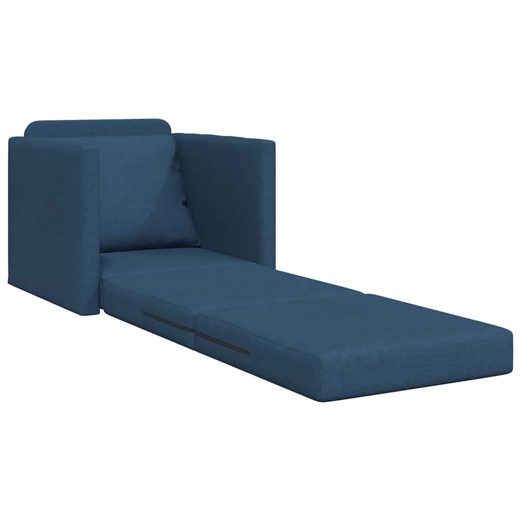 Sofá-Cama de Chão com almofada Azul 74 x 77 x 81 cm tecido