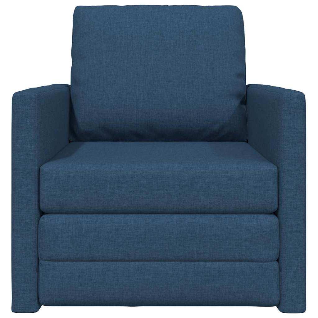 Sofá-Cama de Chão com almofada Azul 74 x 77 x 81 cm tecido