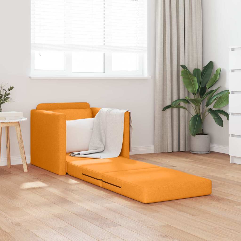 Sofá-Cama de Chão Amarelo-escuro 74 x 77 x 81 cm tecido
