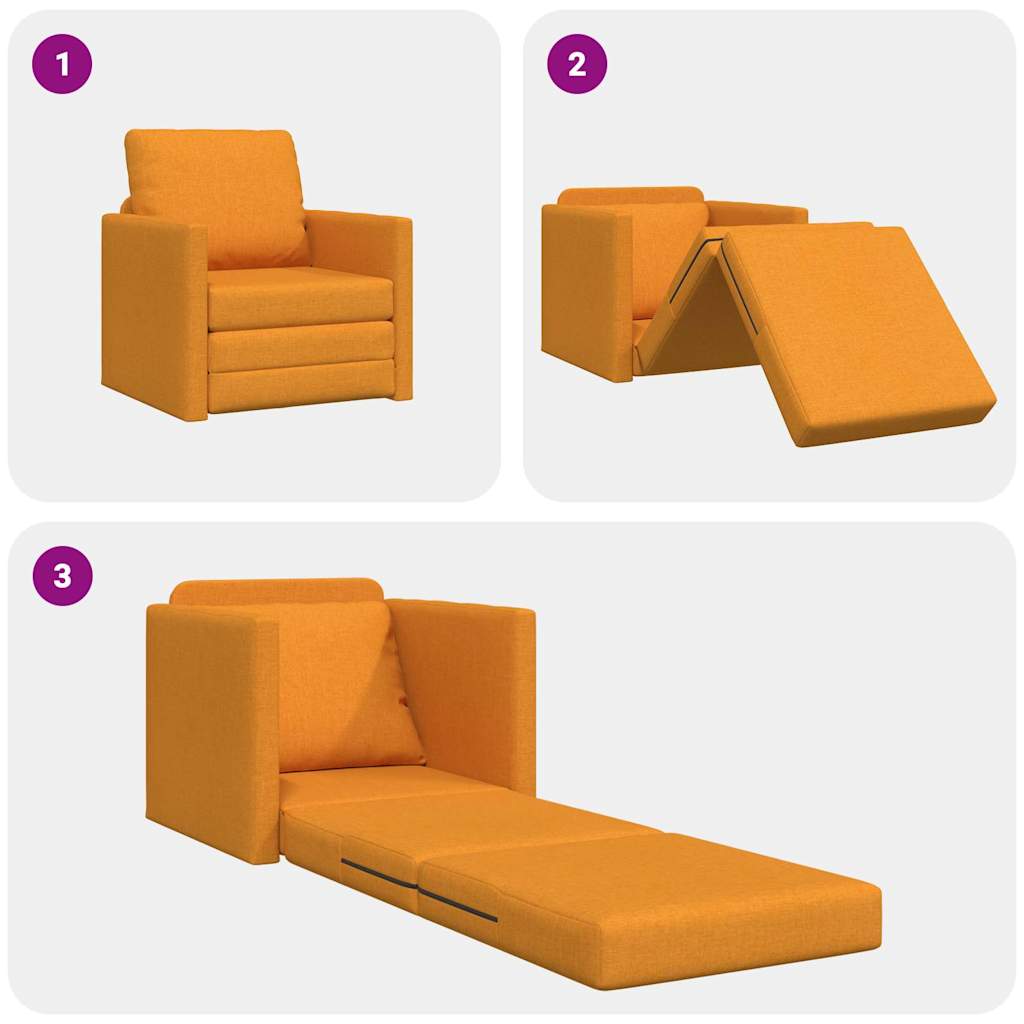 Sofá-Cama de Chão Amarelo-escuro 74 x 77 x 81 cm tecido