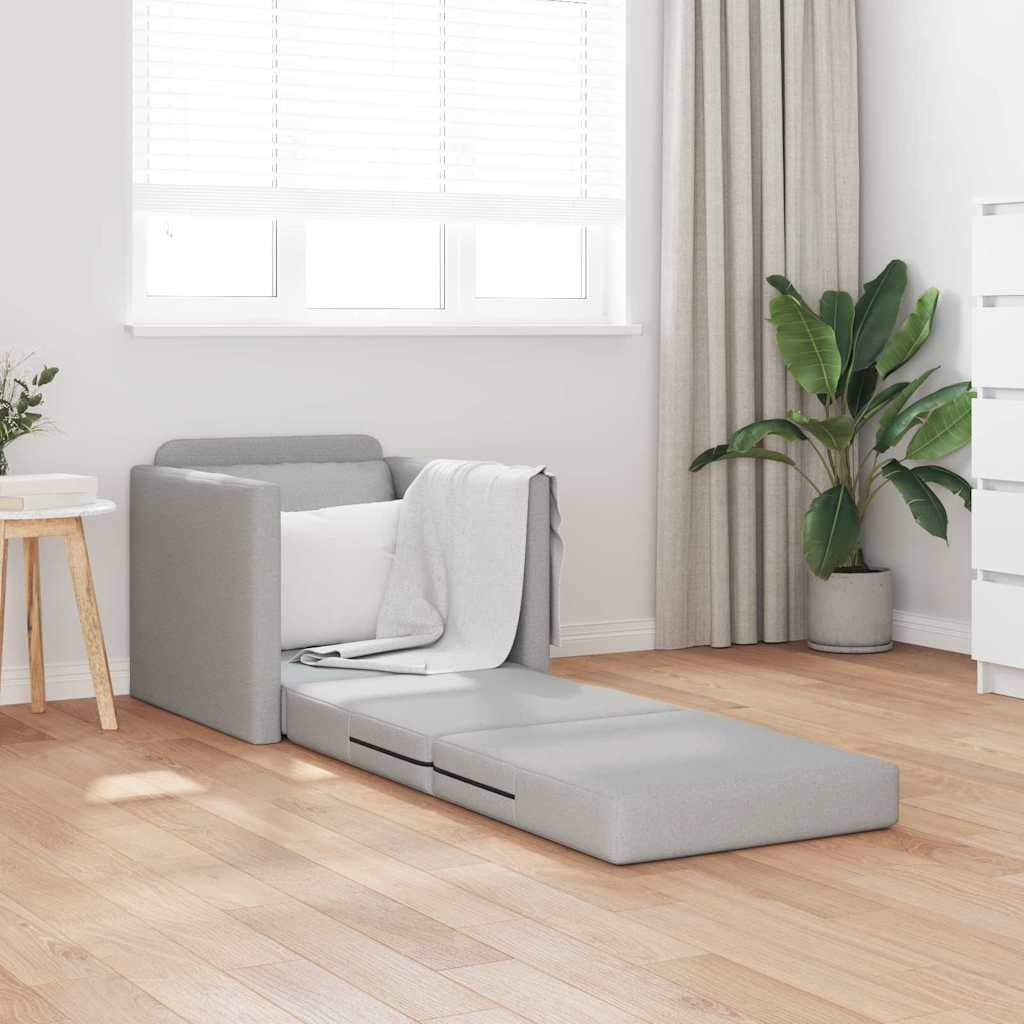 Sofá-Cama de Chão Cinza Nuvem 74 x 77 x 81 cm tecido