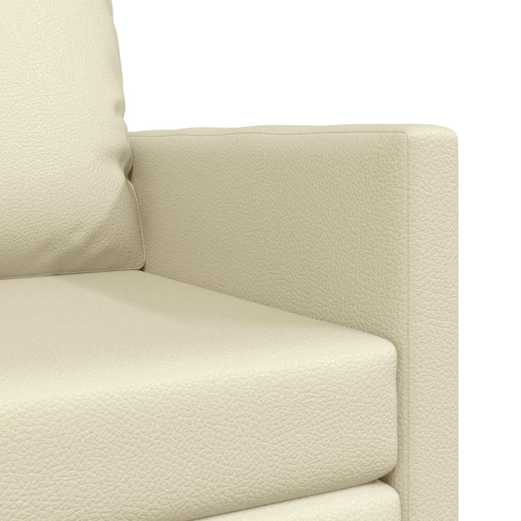 Sofá-cama de chão Creme 74 x 77 x 81 cm Couro sintético