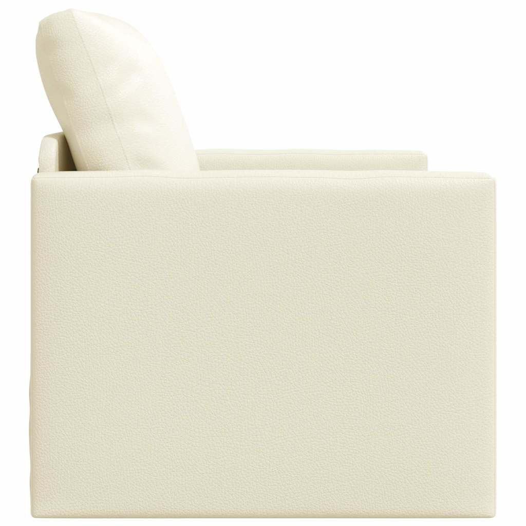 Sofá-cama de chão Creme 74 x 77 x 81 cm Couro sintético