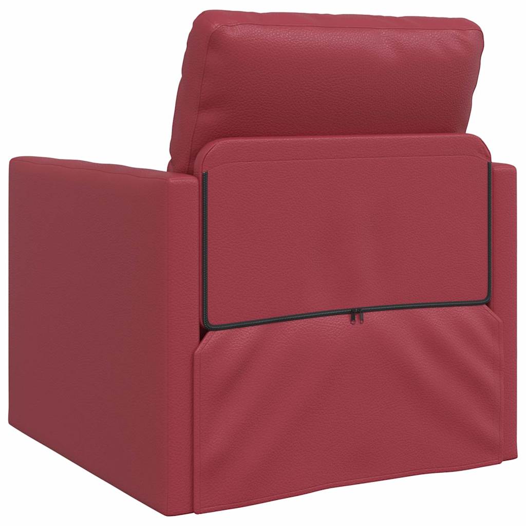 Sofá-cama de chão com almofada vermelho tinto 74 x 77 x 81 cm