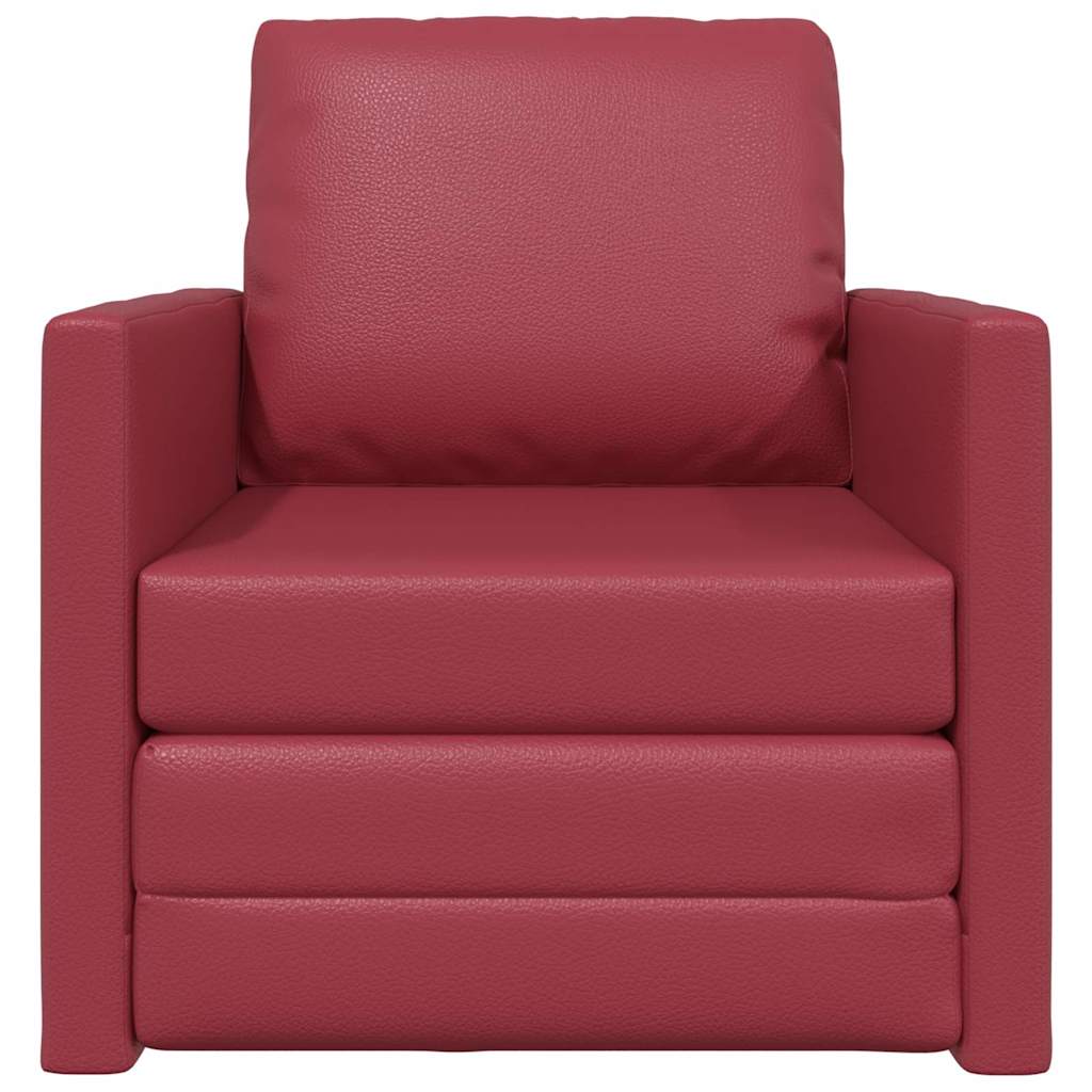 Sofá-cama de chão com almofada vermelho tinto 74 x 77 x 81 cm