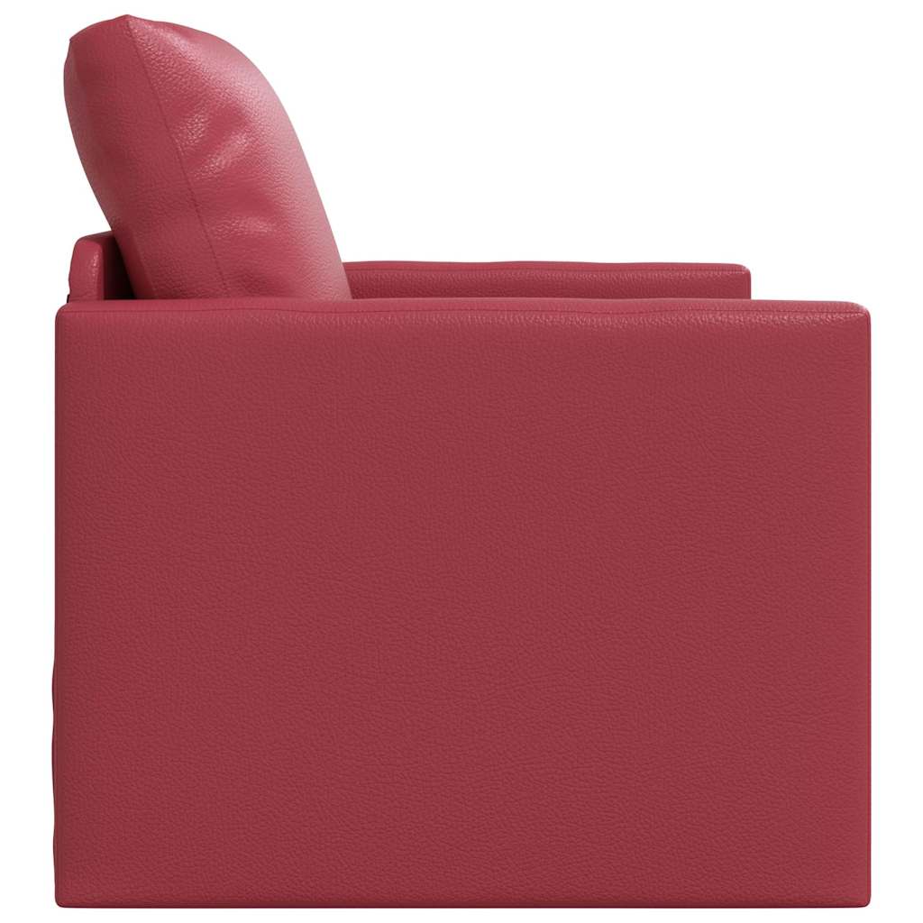 Sofá-cama de chão com almofada vermelho tinto 74 x 77 x 81 cm