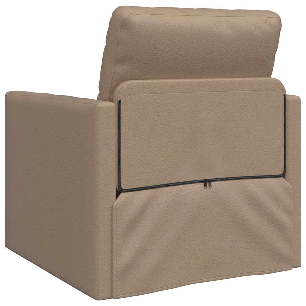 Sofá-cama de chão Cappuccino 74 x 77 x 81 cm Couro sintético