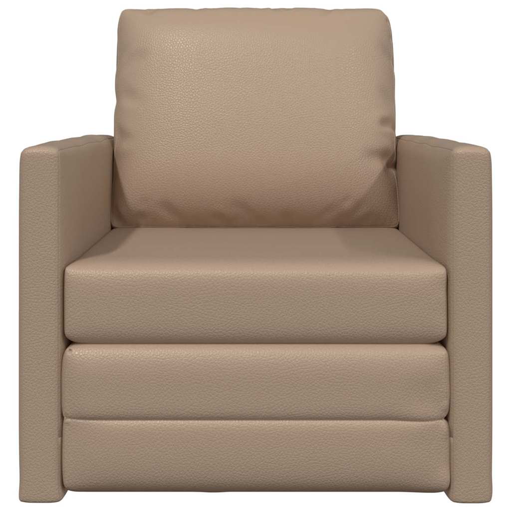 Sofá-cama de chão Cappuccino 74 x 77 x 81 cm Couro sintético