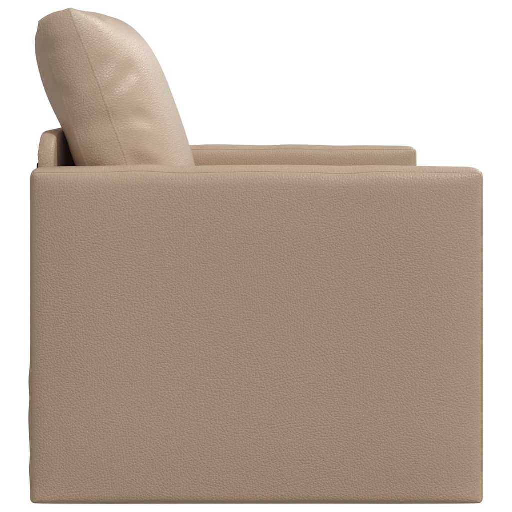 Sofá-cama de chão Cappuccino 74 x 77 x 81 cm Couro sintético