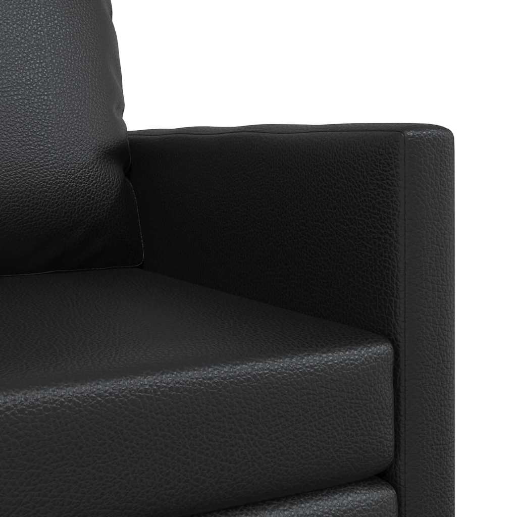 Sofá-cama de chão Preto 74 x 77 x 81 cm Couro sintético