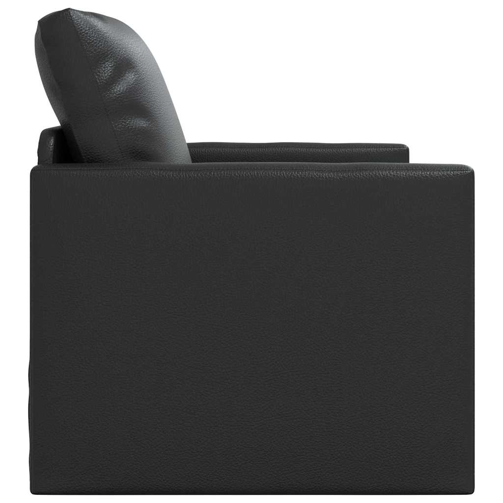 Sofá-cama de chão Preto 74 x 77 x 81 cm Couro sintético