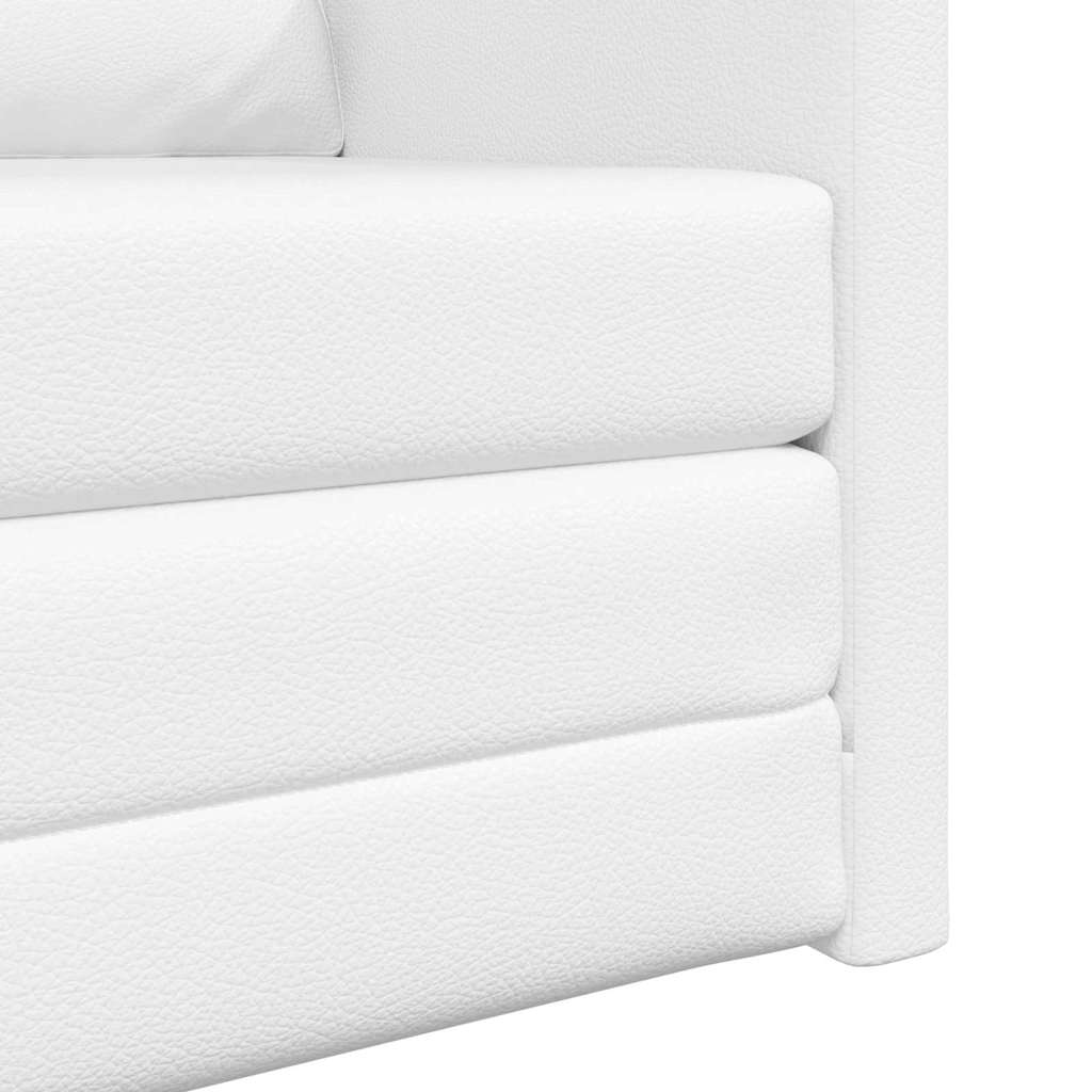 Sofá-cama de chão Branco 74 x 77 x 81 cm Couro sintético