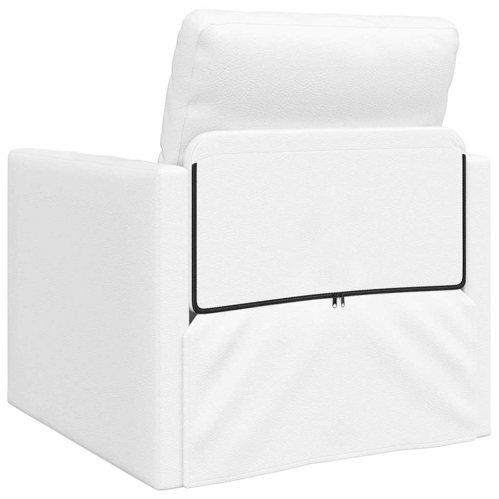 Sofá-cama de chão Branco 74 x 77 x 81 cm Couro sintético