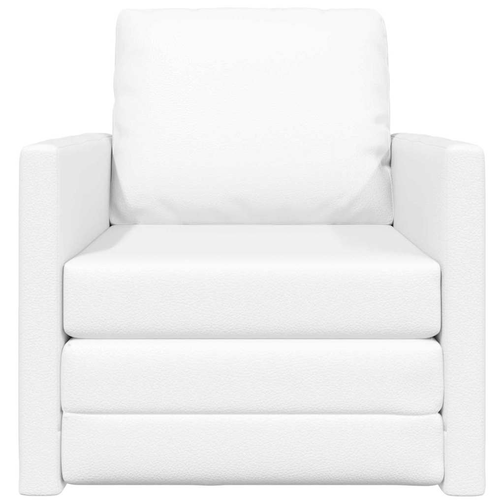 Sofá-cama de chão Branco 74 x 77 x 81 cm Couro sintético
