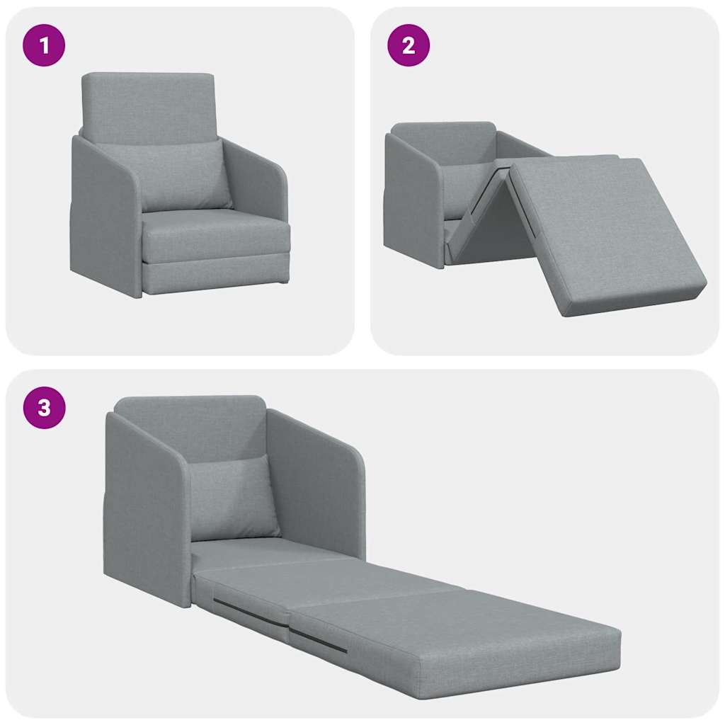Sofá-Cama Cinzento-claro 65 x 80 x 83 cm tecido