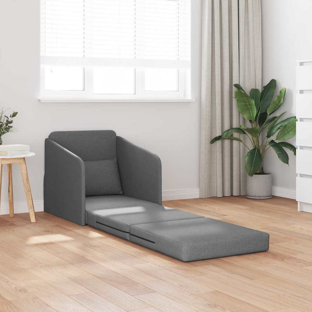 Sofá-Cama Cinzento escuro 65 x 80 x 83 cm tecido
