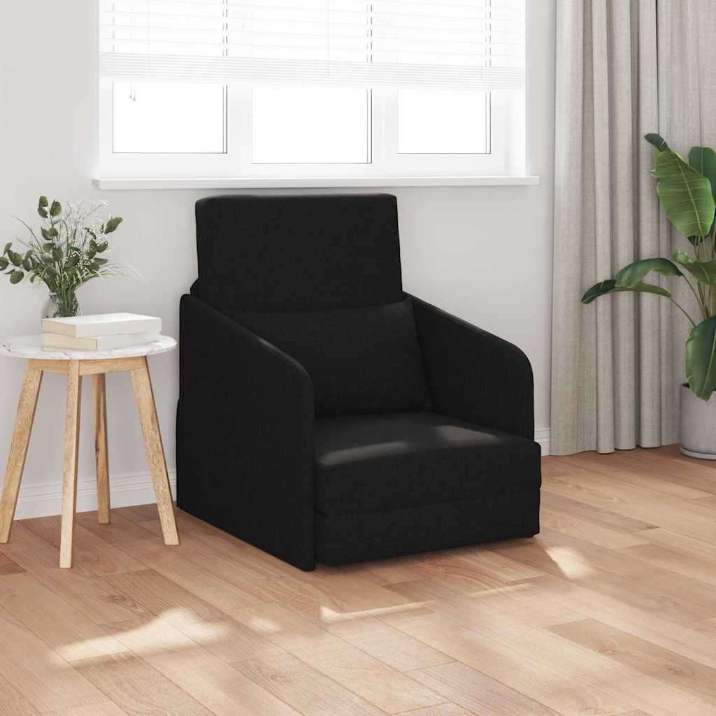 Sofá-Cama Preto 65 x 80 x 83 cm tecido