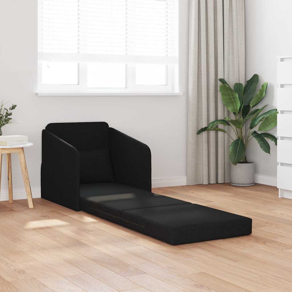 Sofá-Cama Preto 65 x 80 x 83 cm tecido