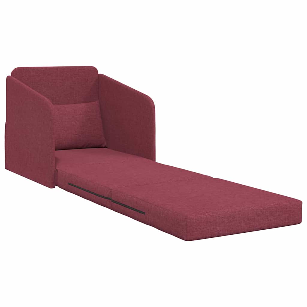 Sofá-Cama vermelho tinto 65 x 80 x 83 cm tecido
