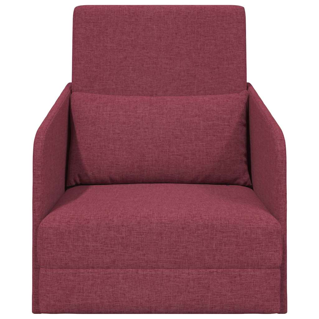 Sofá-Cama vermelho tinto 65 x 80 x 83 cm tecido
