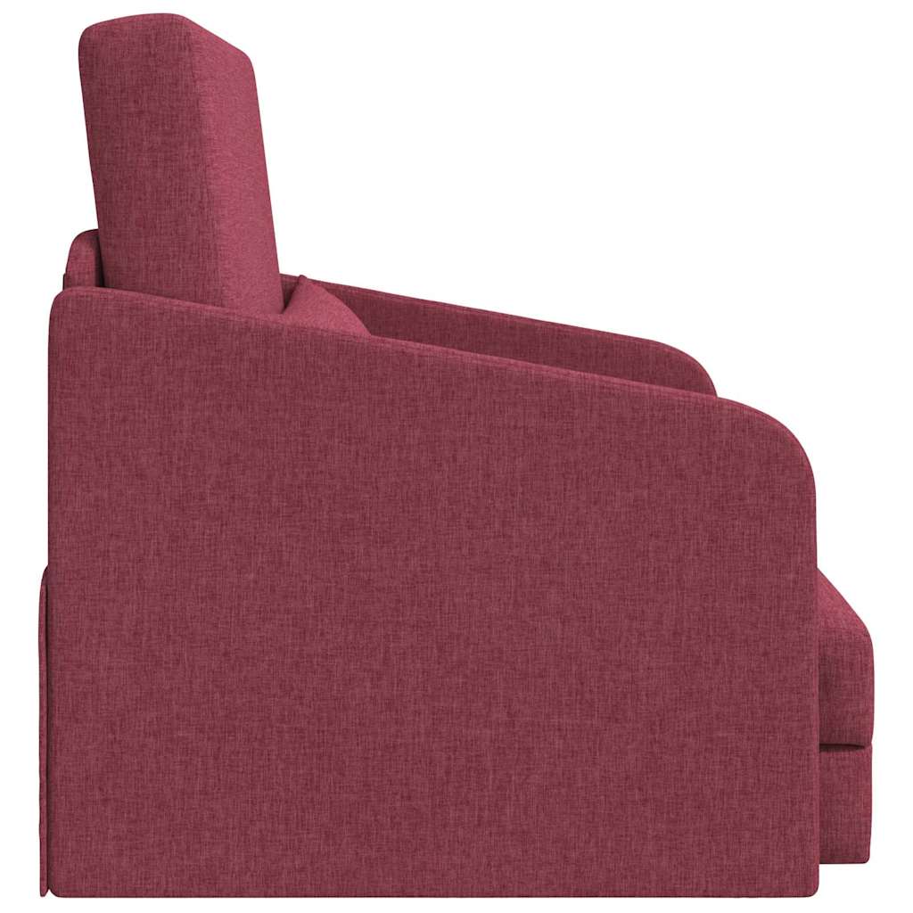 Sofá-Cama vermelho tinto 65 x 80 x 83 cm tecido