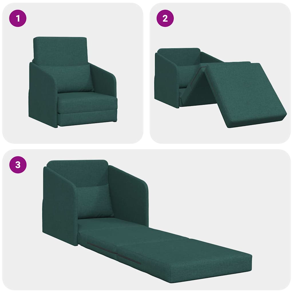 Sofá-Cama Verde-escuro 65 x 80 x 83 cm tecido