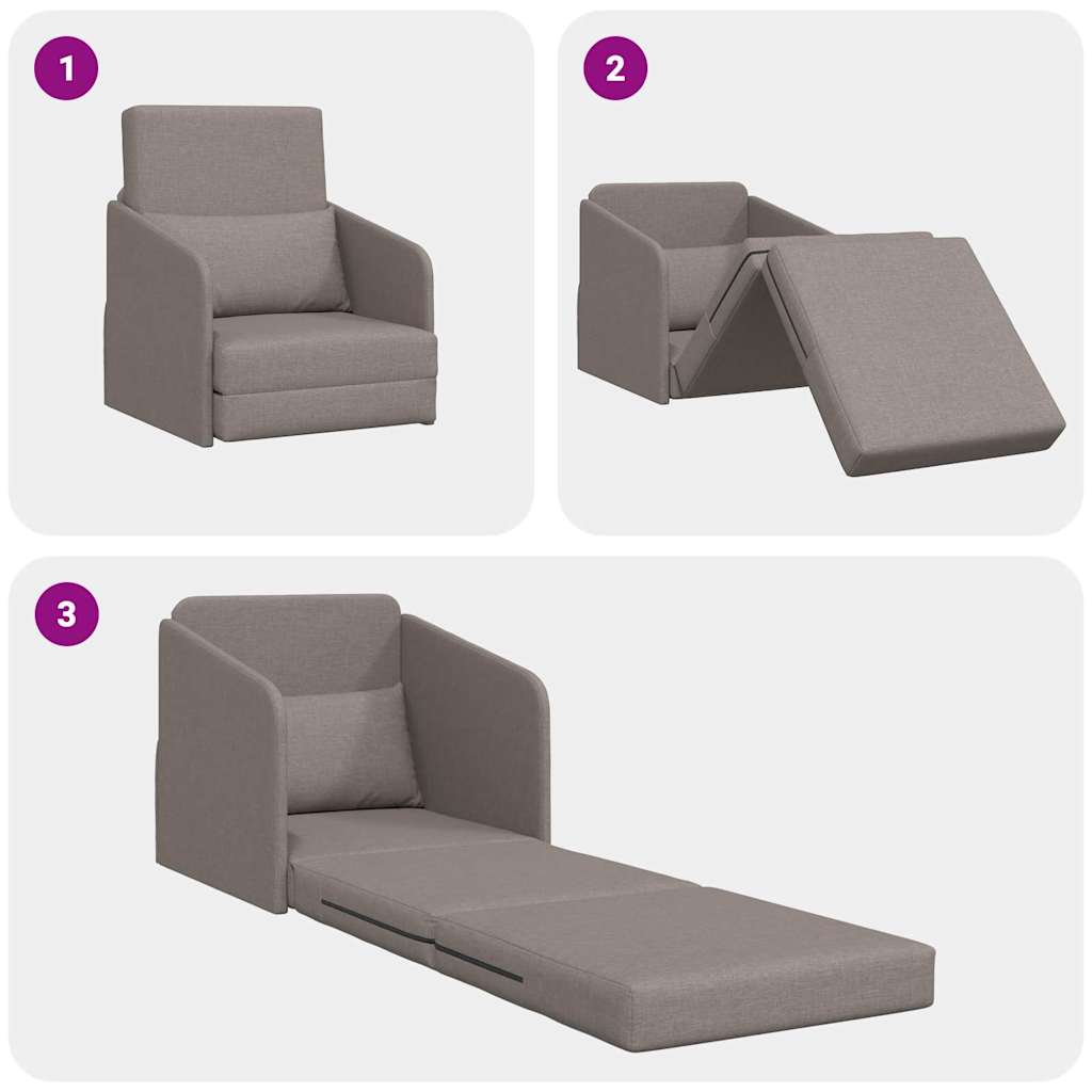 Sofá-Cama Cinzento-acastanhado 65 x 80 x 83 cm tecido