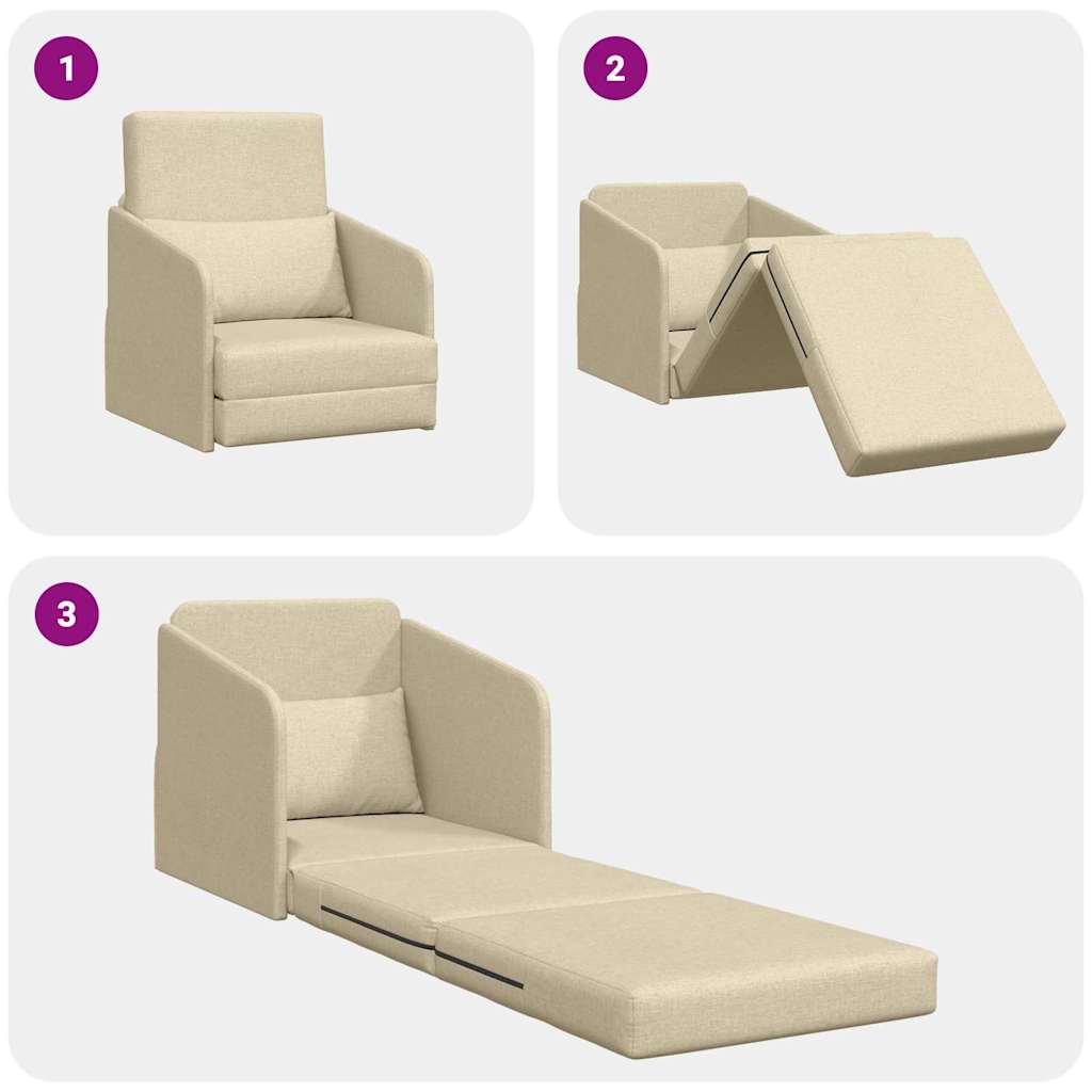 Sofá-Cama Creme 65 x 80 x 83 cm tecido