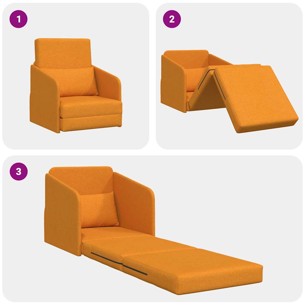 Sofá-Cama Amarelo Escuro 65 x 80 x 83 cm tecido