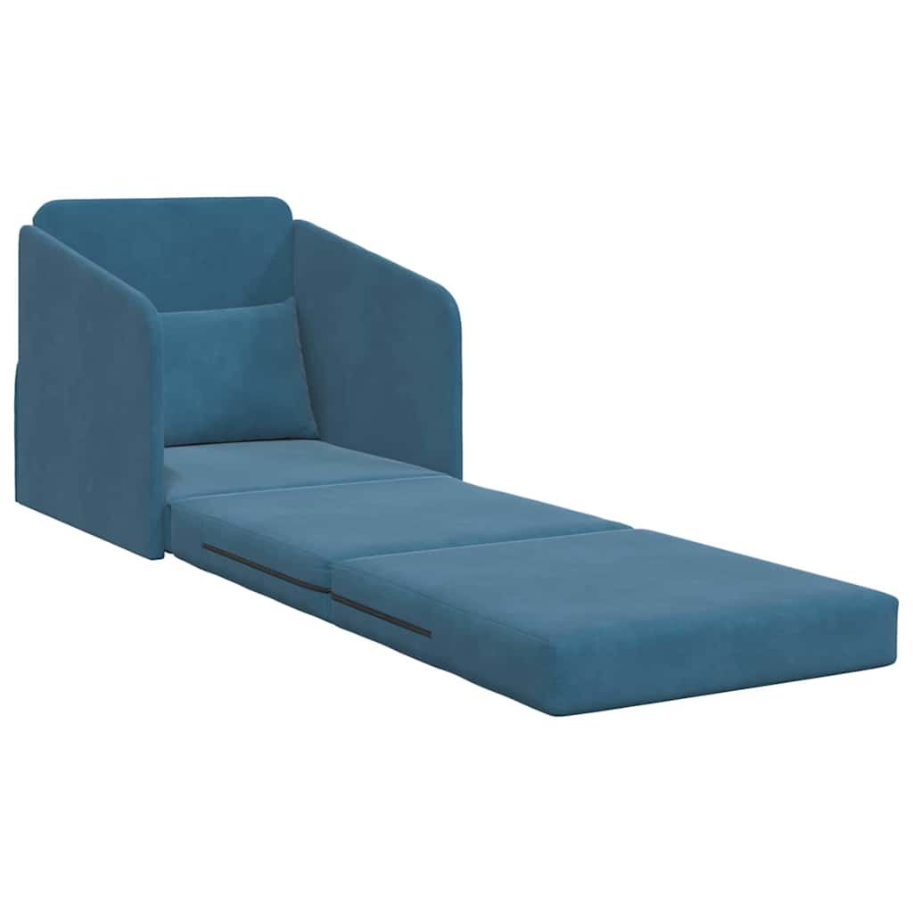 Sofá-Cama Azul 65 x 80 x 83 cm Veludo